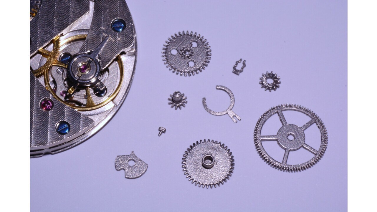 Precision clockwork parts.