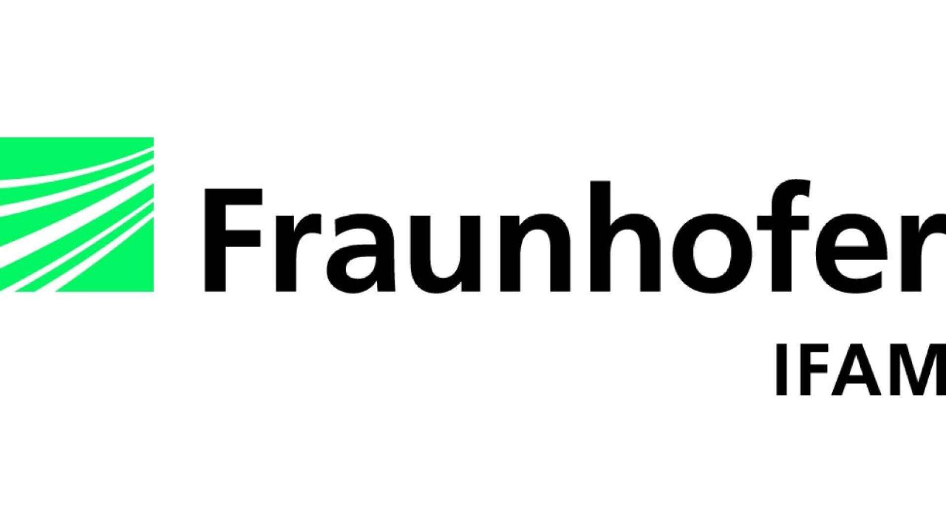 Fraunhofer IFAM logo featuring a green square with white diagonal lines on the left, and the words Fraunhofer in bold black text and IFAM in smaller black text on a white background.