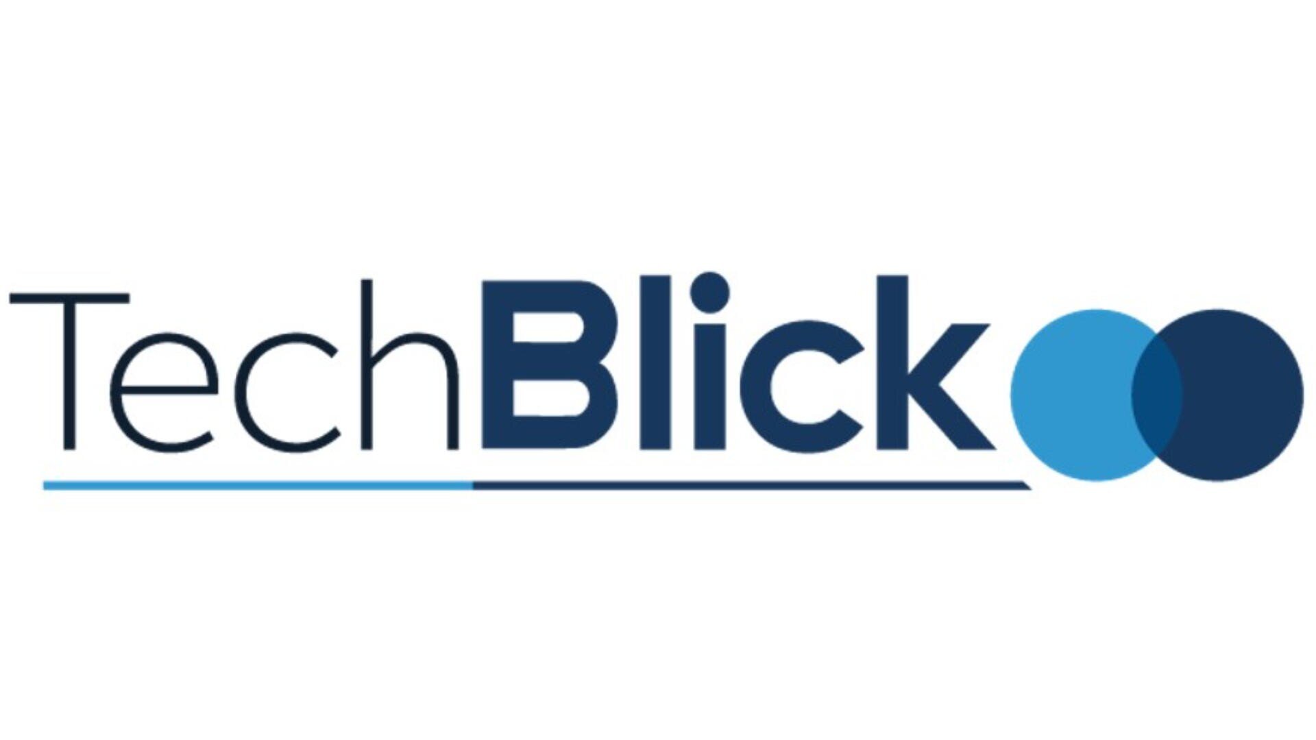 Das TechBlick-Logo zeigt das Wort TechBlick in blauen Buchstaben, Tech in hellem Blau und Blick in dunklem Blau. Rechts neben dem Text erscheinen zwei überlappende blaue Kreise.