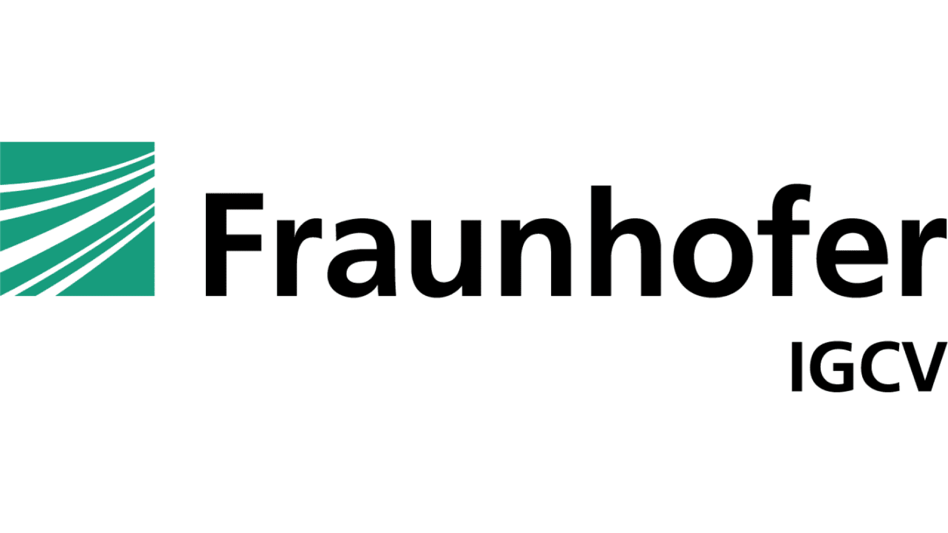 The image shows the Fraunhofer IGCV logo, featuring a green square with white diagonal lines on the left, followed by the word Fraunhofer in bold black letters and IGCV in smaller black text below.