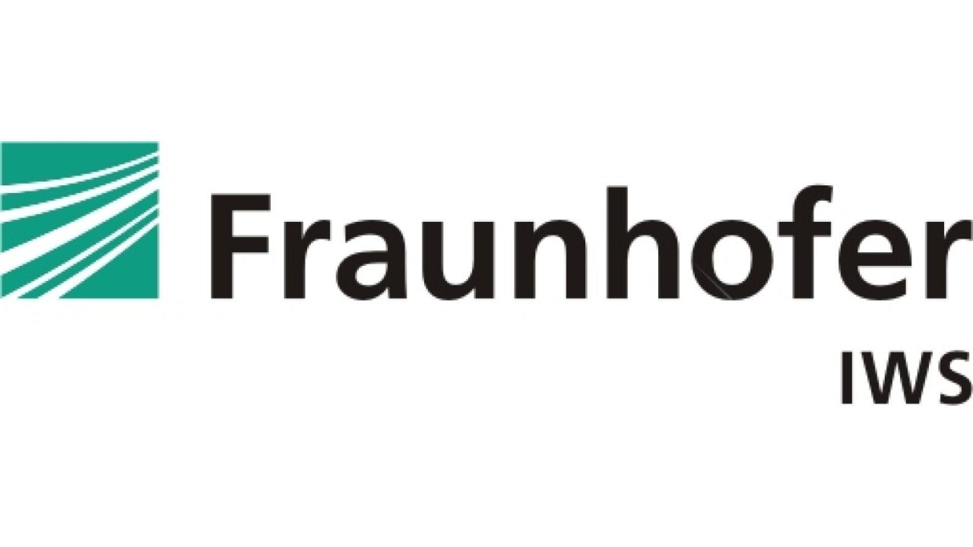 Fraunhofer IWS logo featuring a teal square with white lines on the left and the words “Fraunhofer IWS” in black text on the right.
