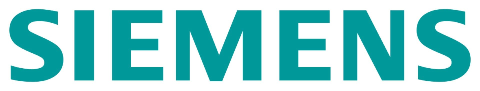 Das Bild zeigt das Siemens-Logo mit dem Wort SIEMENS in fetten, blaugrünen Großbuchstaben auf weißem Hintergrund.