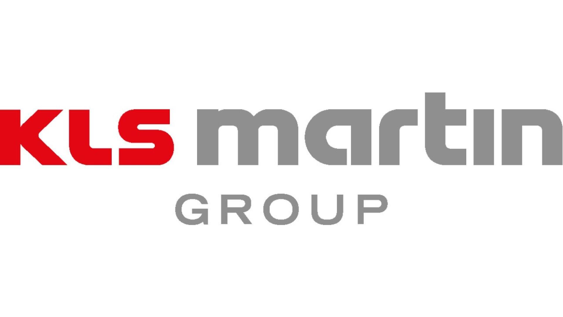 The KLS Martin Group logo, with KLS in bold red letters and martin in bold gray letters, above the word GROUP in smaller gray letters, all on a white background.